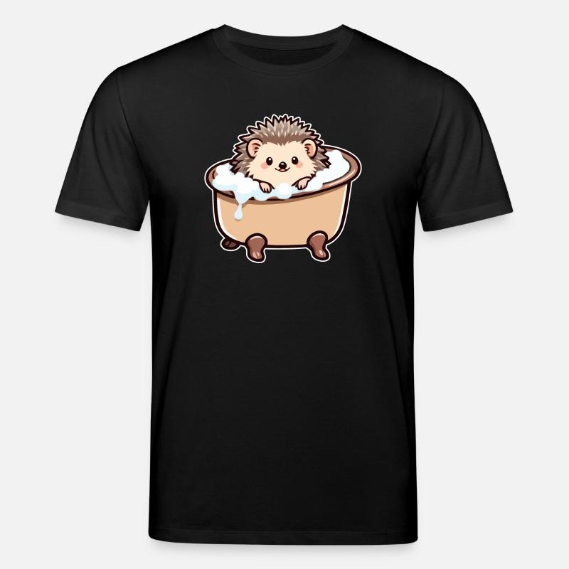 Hérisson mignon dans la baignoire - T-shirt bio CREATOR Stanley/Stella Unisexe - noir