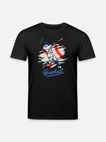 Dynamic Baseball Swing Illustration - Stanley/Stella CREATOR Unisex Organic T-Shirt - black