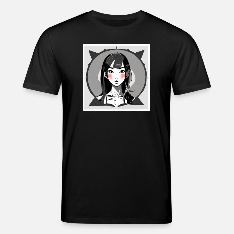 Errötendes Manga-Mädchen - Stanley/Stella Unisex Bio-T-Shirt CREATOR  - Schwarz