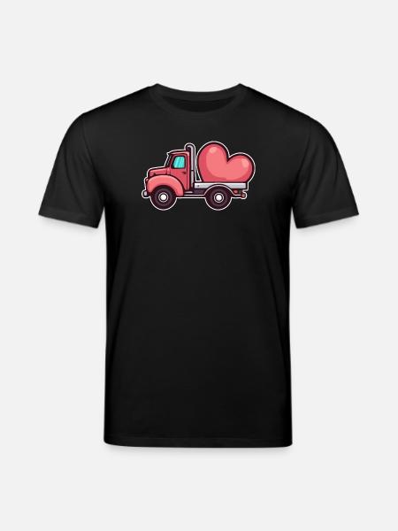 Camion avec coeur Saint-Valentin - T-shirt bio CREATOR Stanley/Stella Unisexe - noir