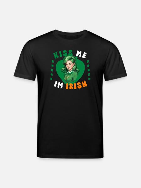 Küss mich, ich bin Irin - Stanley/Stella Unisex Bio-T-Shirt CREATOR  - Schwarz