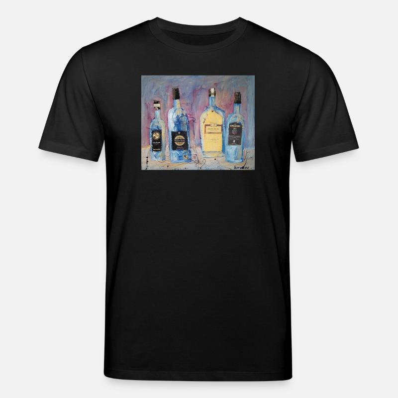 Expressive Weinflaschen vier Freunde - Stanley/Stella Unisex Bio-T-Shirt CREATOR  - Schwarz
