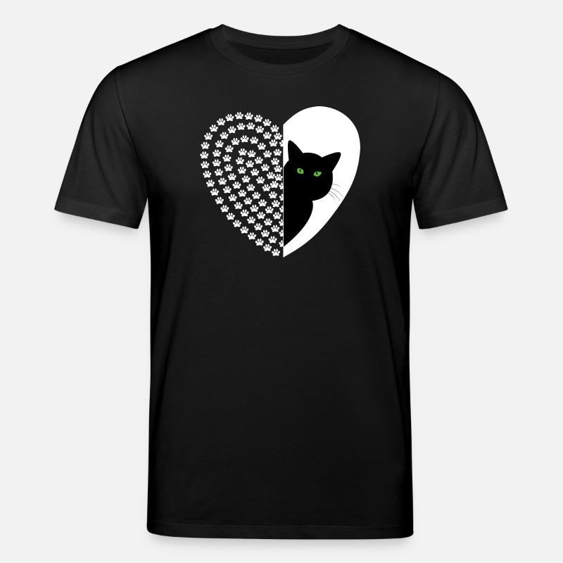 Schwarze Katze mit Blumenmuster - Stanley/Stella Unisex Bio-T-Shirt CREATOR  - Schwarz