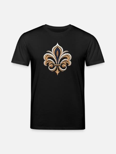Elegant Fleur-de-Lis Embroidery - Stanley/Stella CREATOR Unisex Organic T-Shirt - black
