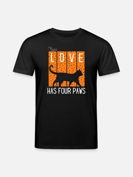 Love Has Four Paws Cat Silhouette - Stanley/Stella CREATOR Unisex Organic T-Shirt - black