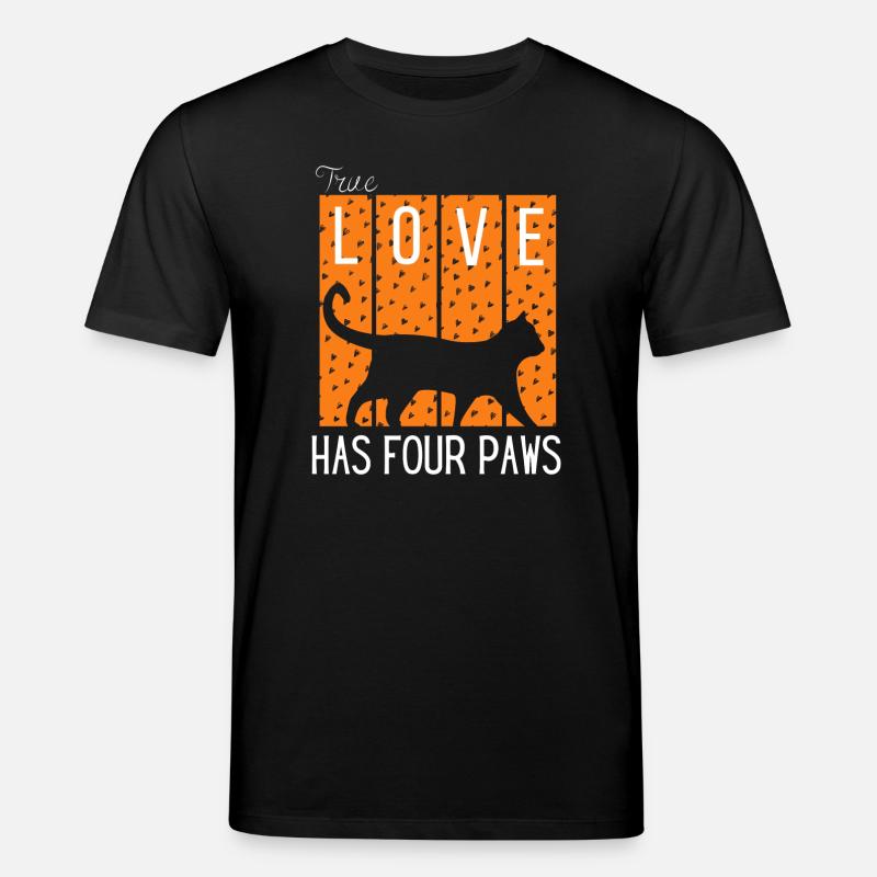 Love Has Four Paws Katzen-Silhouette - Stanley/Stella Unisex Bio-T-Shirt CREATOR  - Schwarz