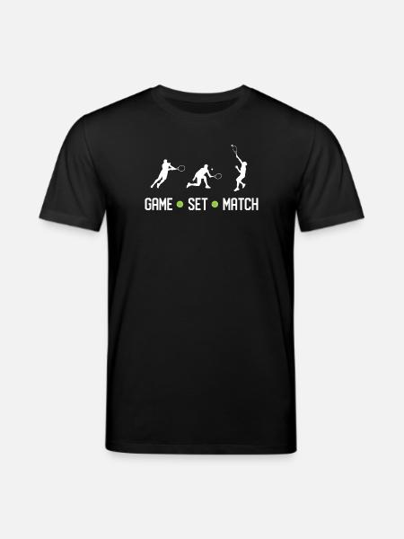 Tennis - Game Set Match - Stanley/Stella CREATOR Unisex Organic T-Shirt - black