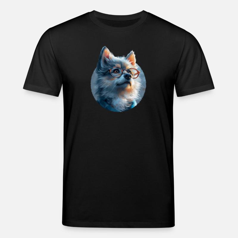 Illustration des Wolfes mit Brille - Stanley/Stella Unisex Bio-T-Shirt CREATOR - Schwarz
