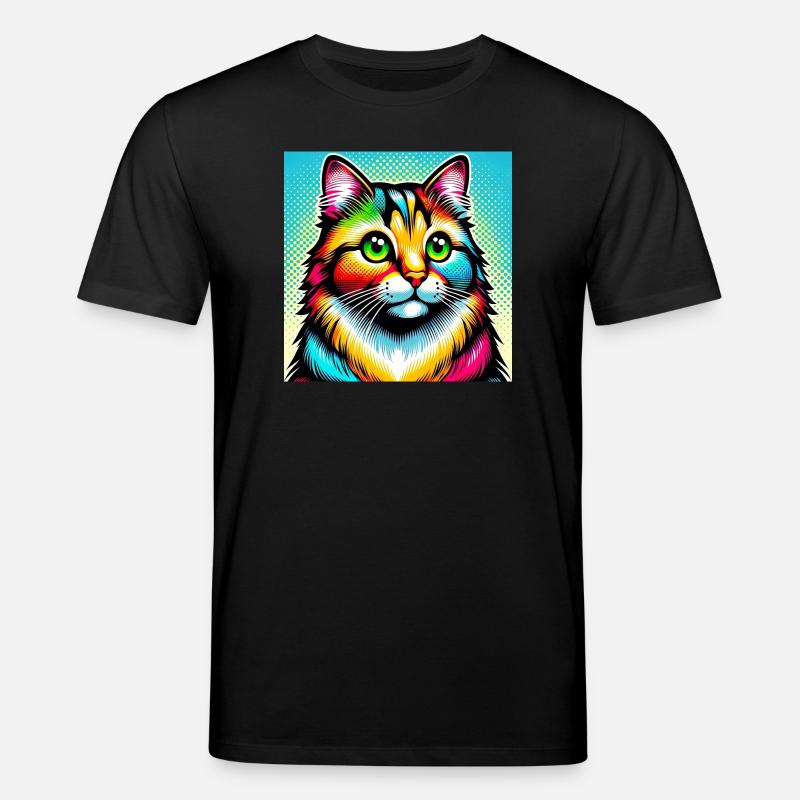Chat Pop Art - T-shirt bio CREATOR Stanley/Stella Unisexe - noir