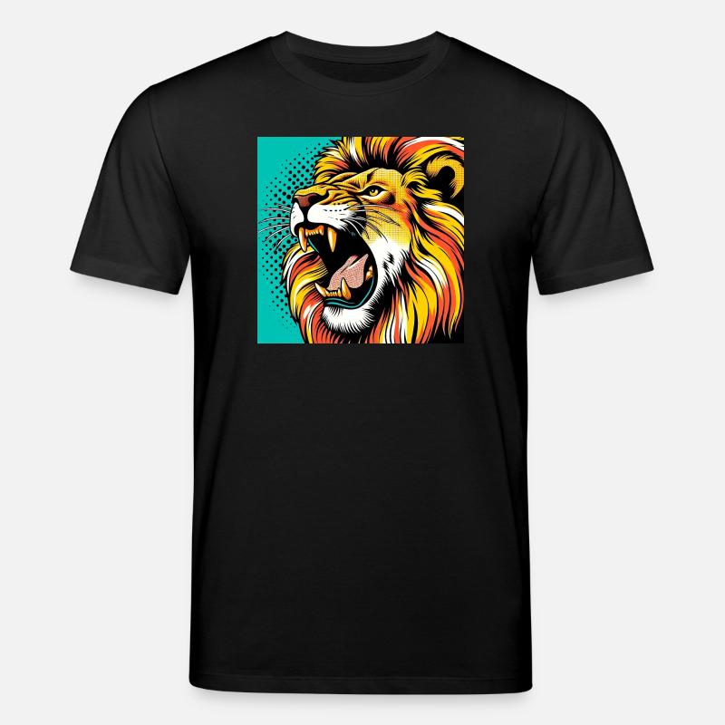 Lion Pop Art - T-shirt bio CREATOR Stanley/Stella Unisexe - noir