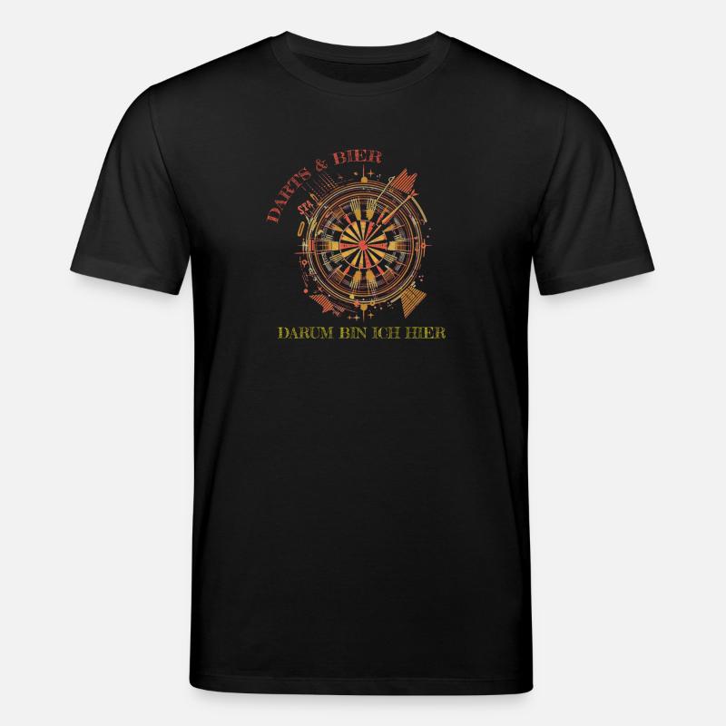 Darts & Bier, darum bin ich hier - Stanley/Stella Unisex Bio-T-Shirt CREATOR - Schwarz