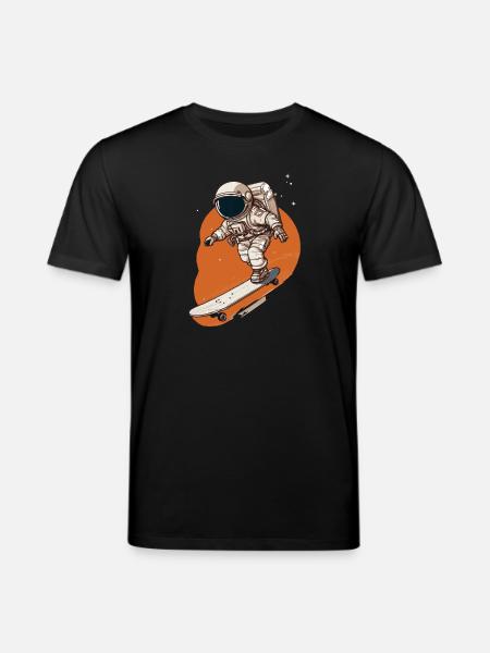 Astronaut Skateboarder in Orbit - Stanley/Stella CREATOR Unisex Organic T-Shirt - black
