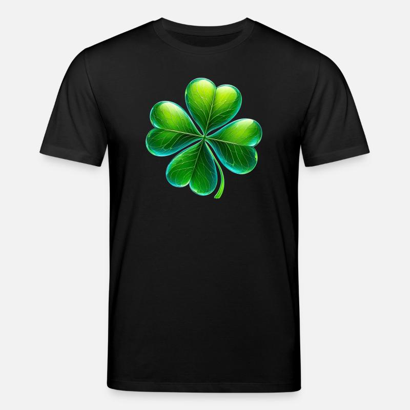 Vierblättriges Kleeblatt - Stanley/Stella Unisex Bio-T-Shirt CREATOR  - Schwarz