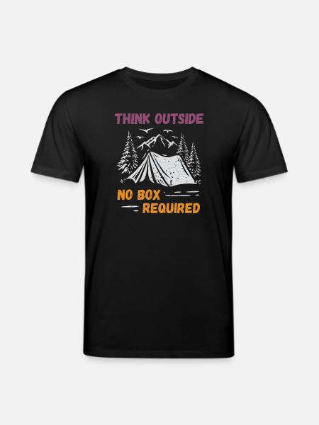 Camping, Hiking, Forest - Think Outside - Stanley/Stella CREATOR Unisex Organic T-Shirt - black