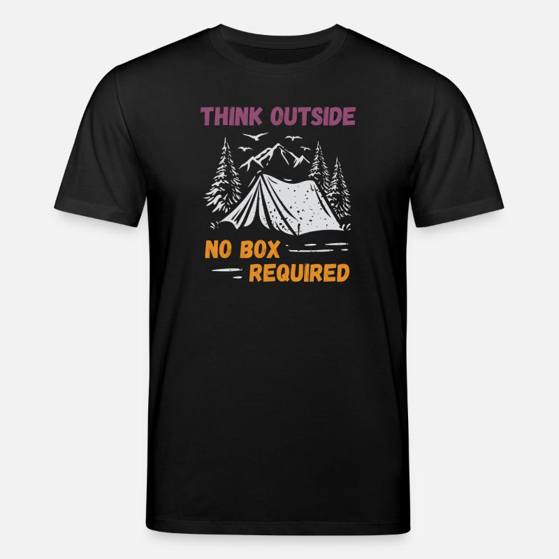 Camping, Hiking, Forest - Think Outside - Stanley/Stella CREATOR Unisex Organic T-Shirt - black