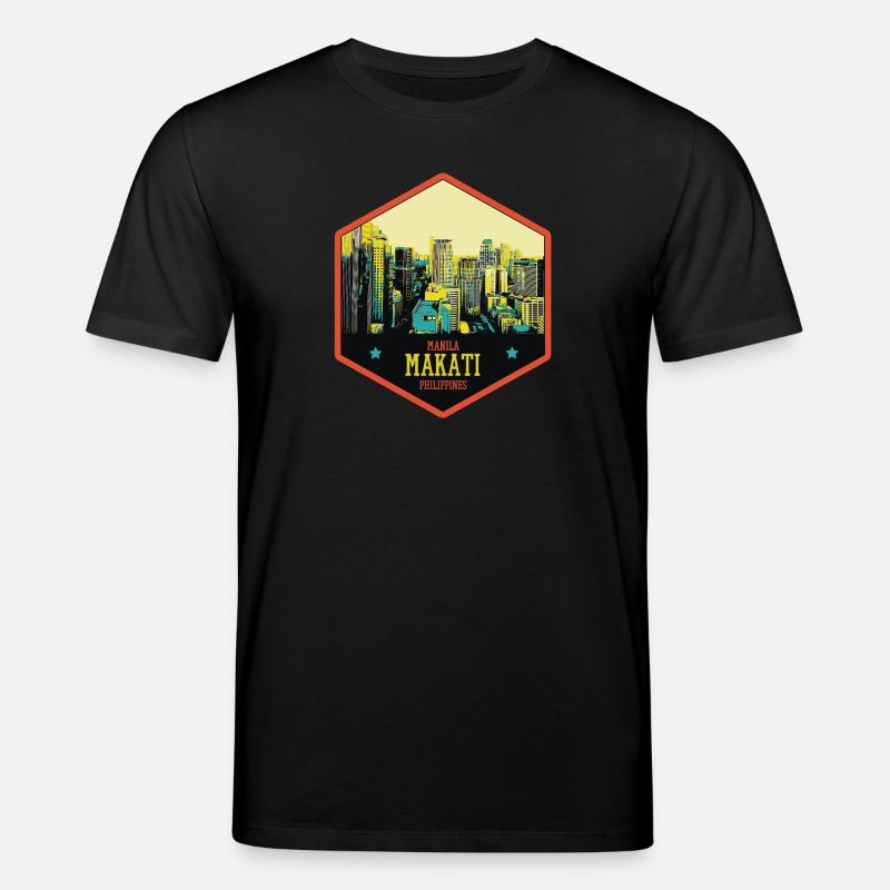 Skyline Éclatant : Makati, Manille, Philippines - T-shirt bio CREATOR Stanley/Stella Unisexe - noir