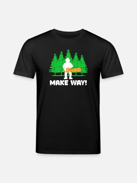 Lumberjack Woodwork Tree Chainsaw Statement - Stanley/Stella CREATOR Unisex Organic T-Shirt - black