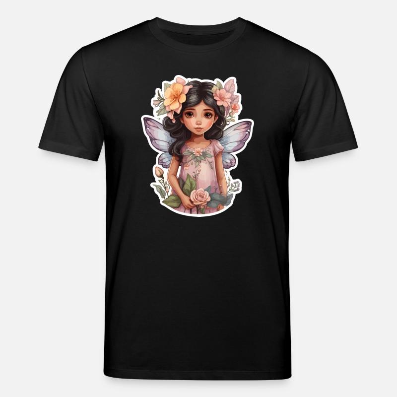 Petite fée avec des fleurs - T-shirt bio CREATOR Stanley/Stella Unisexe - noir