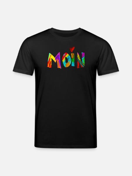 Moin Regenbogen Pinselbuchstaben - Stanley/Stella Unisex Bio-T-Shirt CREATOR  - Schwarz