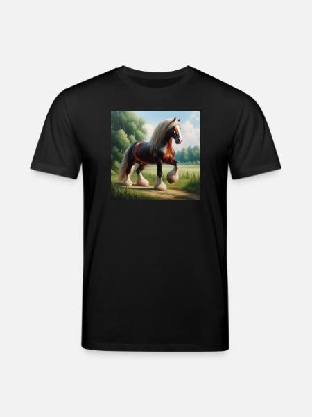 Aquarell Percheron Pferd - Stanley/Stella Unisex Bio-T-Shirt CREATOR  - Schwarz
