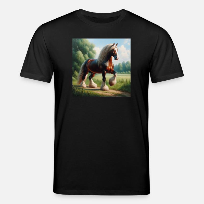 Aquarell Percheron Pferd - Stanley/Stella Unisex Bio-T-Shirt CREATOR  - Schwarz