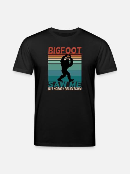 Bigfoot lustiger Spruch Retro Background - Stanley/Stella Unisex Bio-T-Shirt CREATOR  - Schwarz
