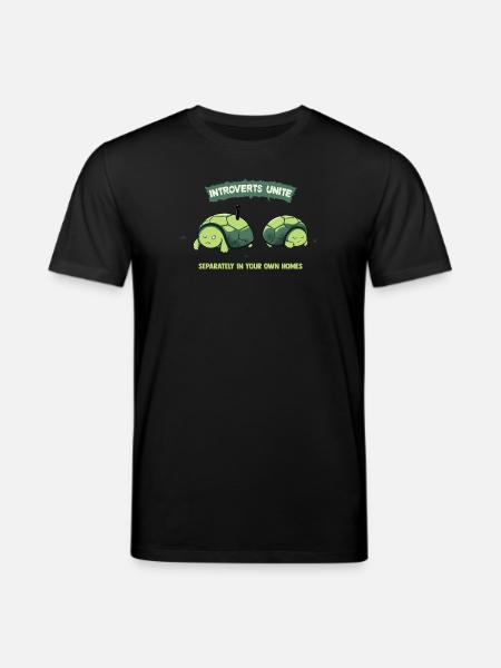 Introverts Unite Turtles - Stanley/Stella CREATOR Unisex Organic T-Shirt - black