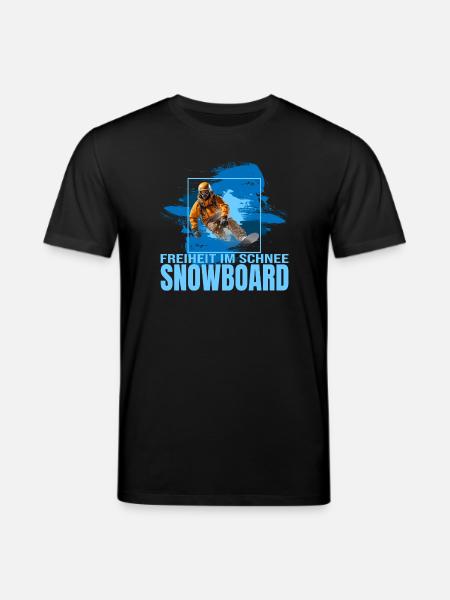 Freiheit im Schnee - Snowboard - Stanley/Stella Unisex Bio-T-Shirt CREATOR - Schwarz