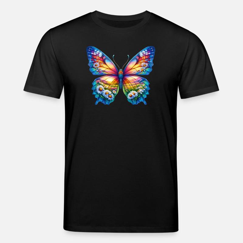 Schmetterlingsblumen Gänseblümchen Gänseblümchen - Stanley/Stella Unisex Bio-T-Shirt CREATOR  - Schwarz