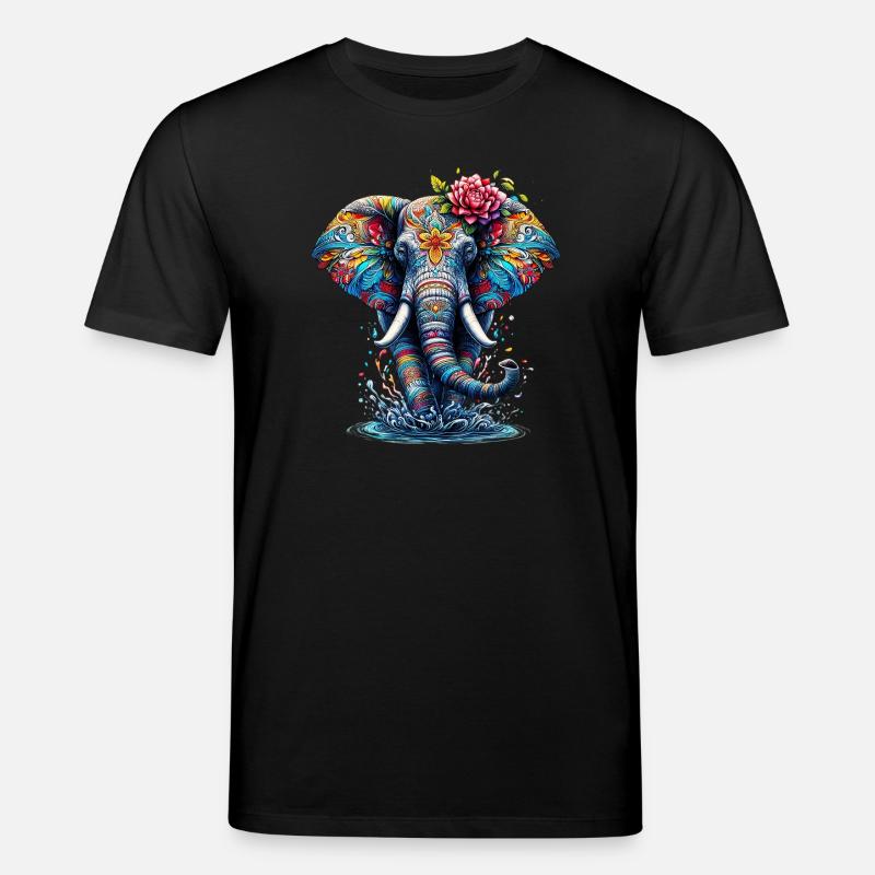 Elefant - Stanley/Stella Unisex Bio-T-Shirt CREATOR  - Schwarz