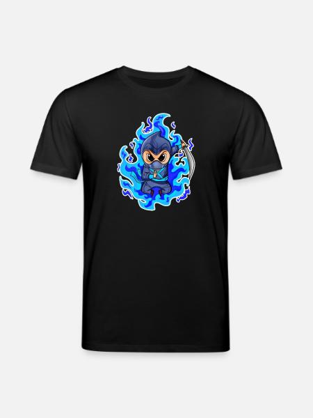 Ninja Motif Fire Blue - Stanley/Stella CREATOR Unisex Organic T-Shirt - black