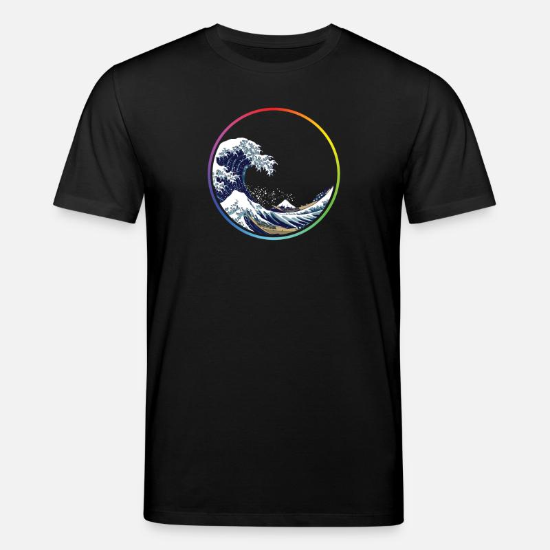Regenbogen-Wellen-Kreis - Stanley/Stella Unisex Bio-T-Shirt CREATOR  - Schwarz