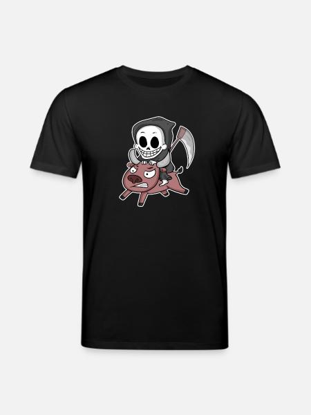 Grim Reaper Cow Motif - Stanley/Stella CREATOR Unisex Organic T-Shirt - black