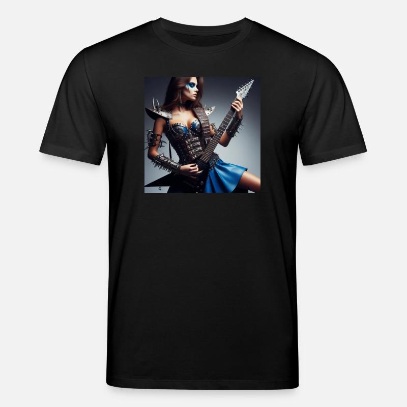 Weibliche Gitarrenheldin - Stanley/Stella Unisex Bio-T-Shirt CREATOR  - Schwarz