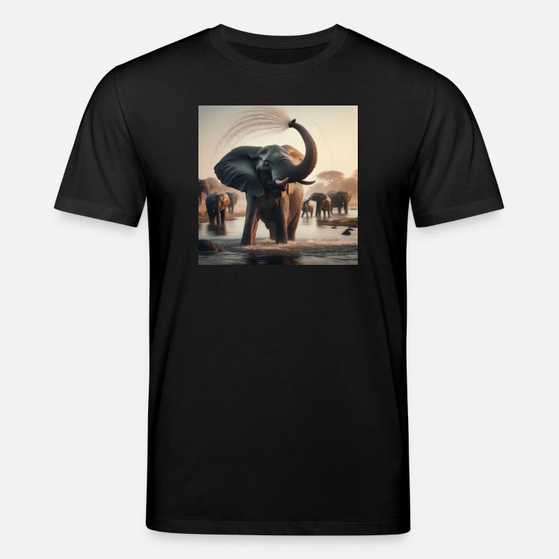Elefanten im Dschungel - Stanley/Stella Unisex Bio-T-Shirt CREATOR  - Schwarz