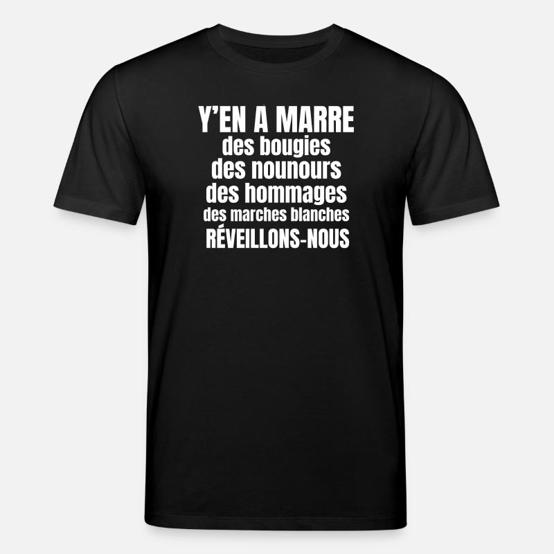 France, hommage, marche blanche - T-shirt bio CREATOR Stanley/Stella Unisexe - noir