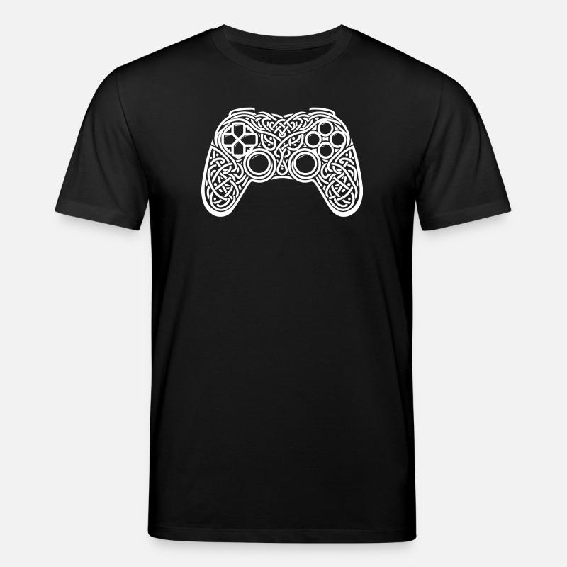 Gaming Controller keltisch Ornament Gamer Design - Stanley/Stella Unisex Bio-T-Shirt CREATOR  - Schwarz