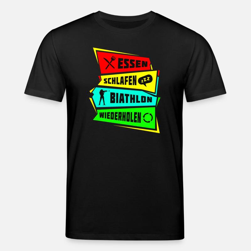 Mangez dormir Biathlon Répéter - T-shirt bio CREATOR Stanley/Stella Unisexe - noir