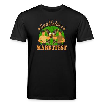 Saalfelder Marktfest - Stanley/Stella Unisex Bio-T-Shirt CREATOR  - Schwarz - Vorne - Alina (178cm) & Michal (187cm)