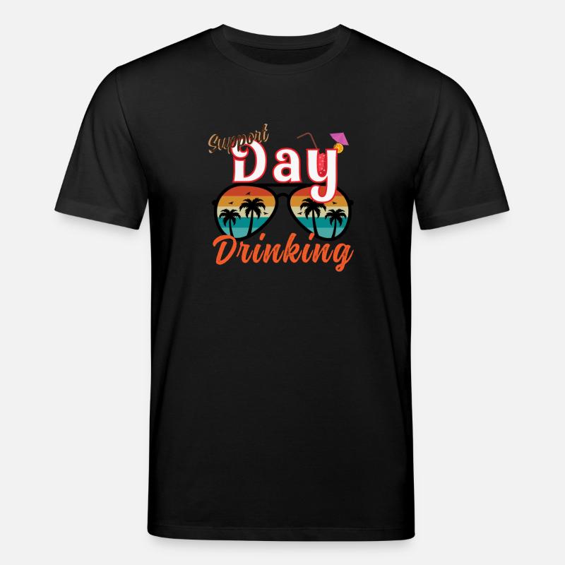 Day Drinking Palm Print - Stanley/Stella Unisex Bio-T-Shirt CREATOR  - Schwarz