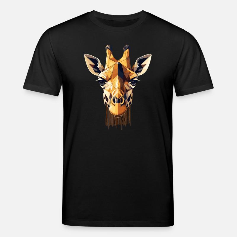 Geometric Giraffe Head Polygons Motif - Stanley/Stella CREATOR Unisex Organic T-Shirt - black