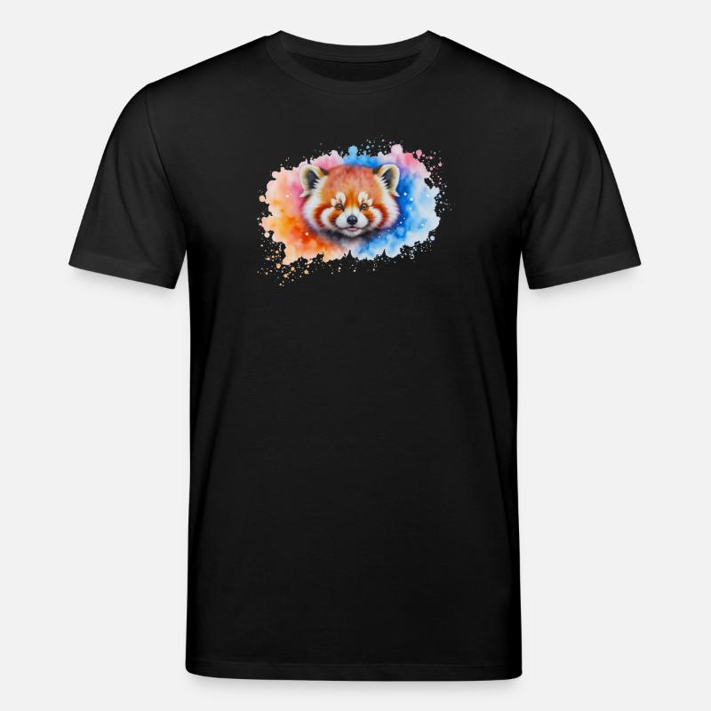 Aquarelle Red Panda Splash - T-shirt bio CREATOR Stanley/Stella Unisexe - noir