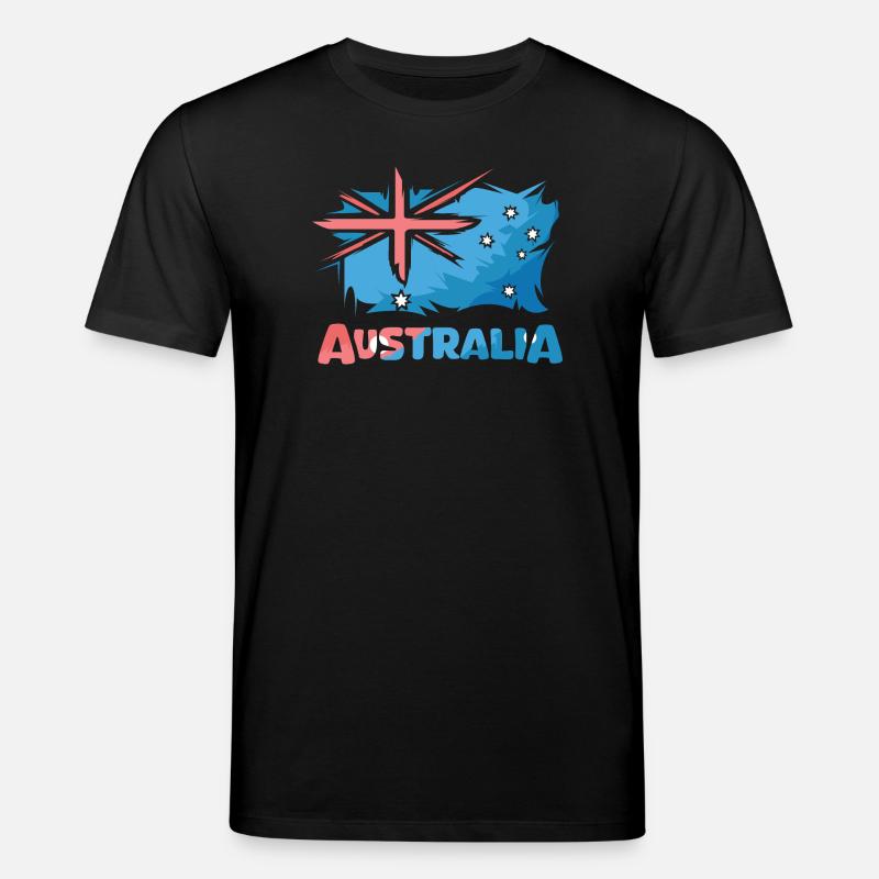 Australia Flag Comic Illustration Icon Logo - Stanley/Stella CREATOR Unisex Organic T-Shirt - black