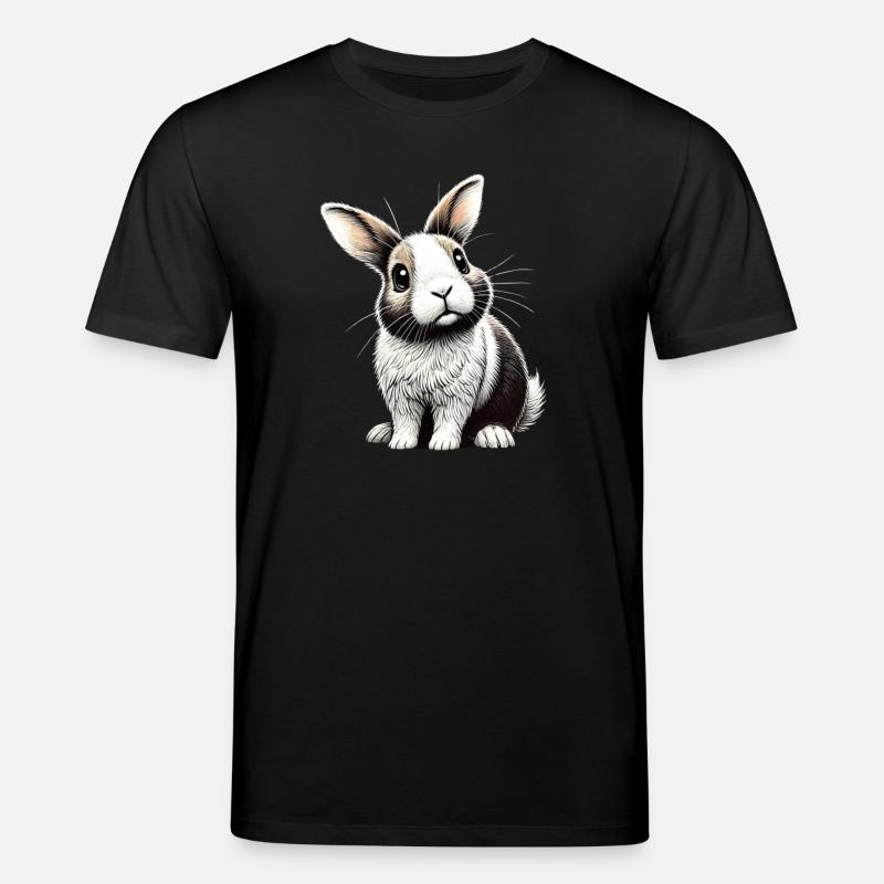 Adorable illustration de lapin - T-shirt bio CREATOR Stanley/Stella Unisexe - noir