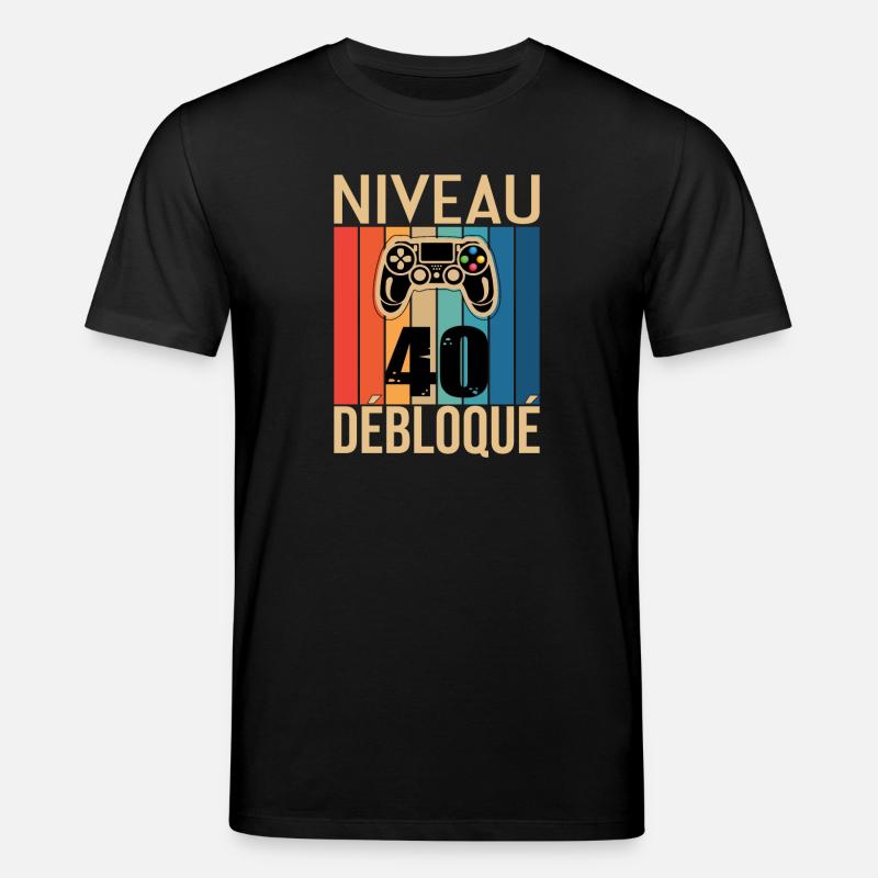 Niveau 40 ans débloqué - T-shirt bio CREATOR Stanley/Stella Unisexe - noir