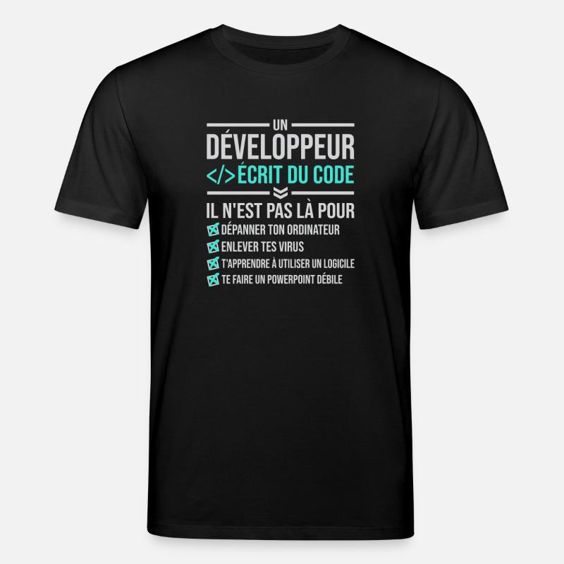 Entwickler, der Code schreibt - Stanley/Stella Unisex Bio-T-Shirt CREATOR  - Schwarz