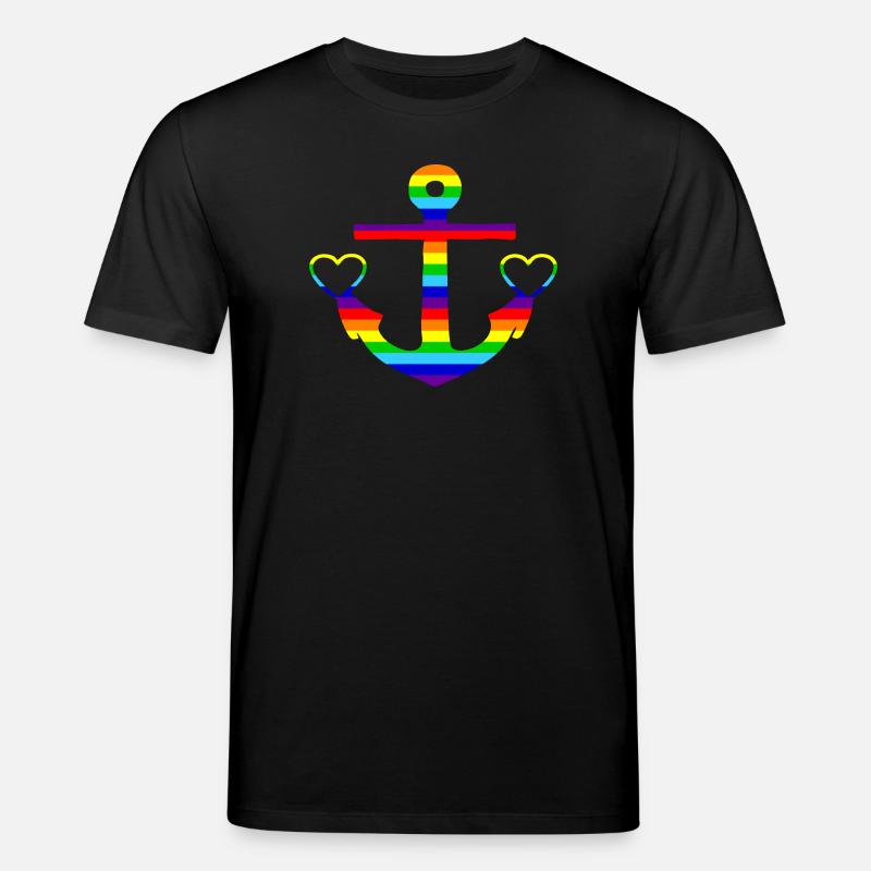 Anker Regenbogen bunt - Stanley/Stella Unisex Bio-T-Shirt CREATOR  - Schwarz