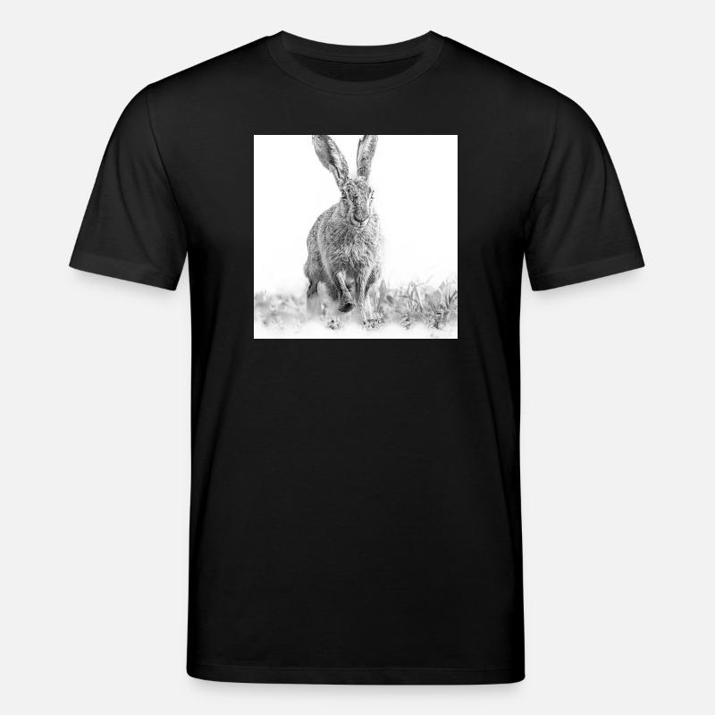 Hoppelnder Hase schwarweiss - Stanley/Stella Unisex Bio-T-Shirt CREATOR  - Schwarz