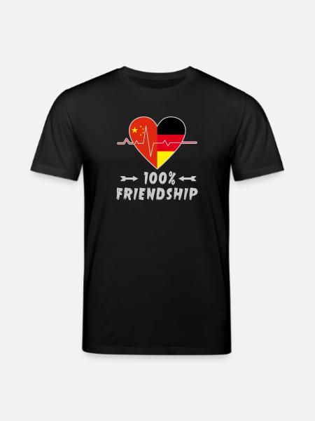 China and Germany 100% friendship - Stanley/Stella CREATOR Unisex Organic T-Shirt - black