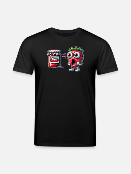 Funny strawberry jam design - Stanley/Stella CREATOR Unisex Organic T-Shirt - black